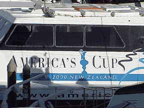 Americas Cup boat sign